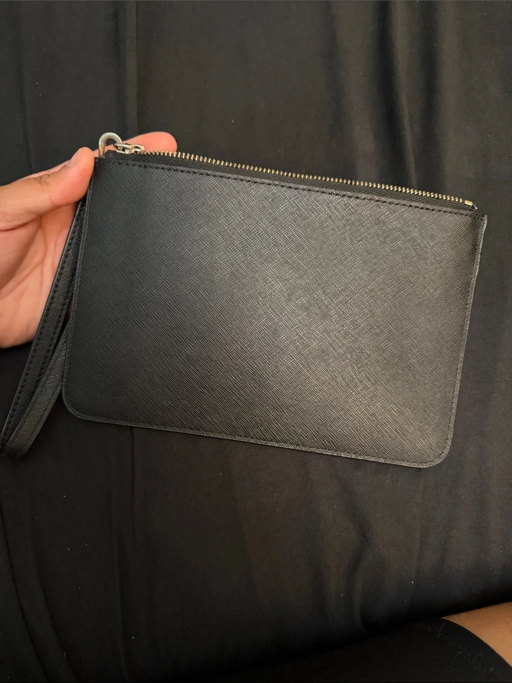 kate spade Black Saffiano Leather Wristlet Clutch